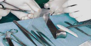 Surgical Tech Handles Surgery Quality Mesh